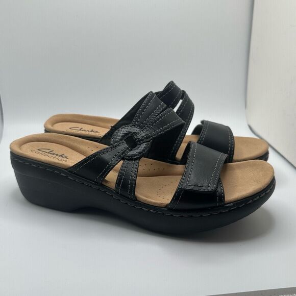 Clarks Merliah Coral Sandal 9 BLACK - Picture 1 of 8
